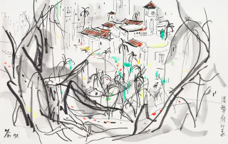 Wu Guanzhong 吳冠中, Impression of the Government House 港督府印象, 1990