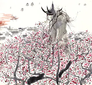 Wu Guanzhong 吳冠中, The Plum Garden 梅園, 1976