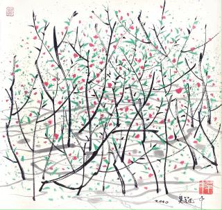 Wu Guanzhong 吳冠中, Spring 春, 2000
