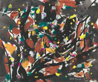 Wu Guanzhong 吳冠中, 秋葉青雪, 2009
