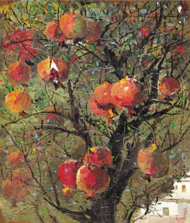Wu Guanzhong 吳冠中, Pomegranates 石榴, 1974