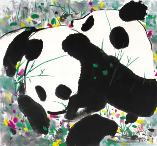 Wu Guanzhong 吳冠中, Pandas 熊猫, 2006