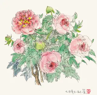Wu Guanzhong 吳冠中, Peonies 牡丹, 1975
