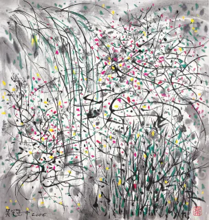 Wu Guanzhong 吳冠中, Lines in Company 綫相依, 2006