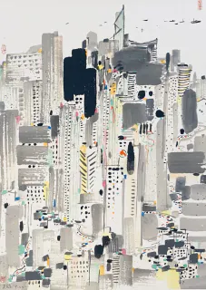 Wu Guanzhong 吳冠中, Labyrinth of Today 今日迷宮, 1991