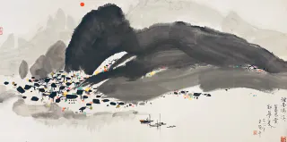 Wu Guanzhong 吳冠中, The Li River Splashed in Ink 潑墨灕江, 1988