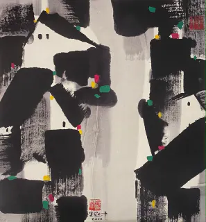 Wu Guanzhong 吳冠中, Houses of the South II 江南居(二), 2000