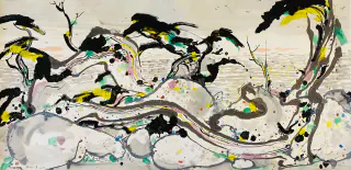 Wu Guanzhong 吳冠中, The Coast of West America 美國西部海岸, 1989